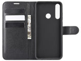 Lederhülle Karten Wallet Ledertasche Etui für Huawei Y6p in schwarz von Screenguard