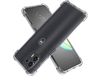 Hoch transparenter TPU Gummi Schutz Handy Hülle Clear Case klar mit verstärkten Schutzecken Bumper für das Motorola Edge 20 Lite Display und Gehäuse in transparent von Screenguard