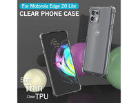 Hoch transparenter TPU Gummi Schutz Handy Hülle Clear Case klar mit verstärkten Schutzecken Bumper für das Motorola Edge 20 Lite Display und Gehäuse in transparent von Screenguard