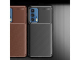 Hochwertig stabile Soft TPU Smartphone Handy Hülle im Carbon Design für Motorola Edge 20 Pro zum Schutz des Display und Gehäuse Cover in schwarz von Screenguard