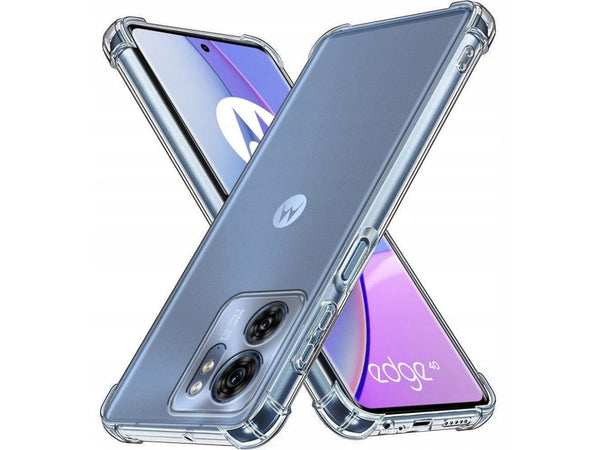 Hoch transparenter TPU Gummi Schutz Handy Hülle Clear Case klar mit verstärkten Schutzecken Bumper für das Motorola Edge 40 Display und Gehäuse in transparent von Screenguard