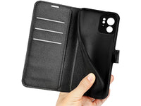 Lederhülle Karten Wallet Ledertasche Etui für Motorola Edge 40 in schwarz von Screenguard