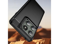 Flexible Handy Schutzhülle mit gebürster Carbon Textur auf der Rückseite für zum Schutz des Motorola Edge 60 Pro  Display und Gehäuse Case in schwarz von Screenguard