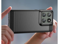 Flexible Handy Schutzhülle mit gebürster Carbon Textur auf der Rückseite für zum Schutz des Motorola Edge 60 Pro  Display und Gehäuse Case in schwarz von Screenguard
