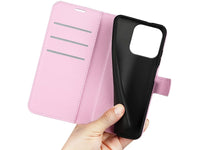Lederhülle Karten Wallet Ledertasche Etui für Motorola Edge 60 Pro in rosa von Screenguard