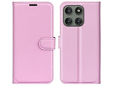 Lederhülle Karten Wallet Ledertasche Etui für Motorola Edge 60 Pro in rosa von Screenguard
