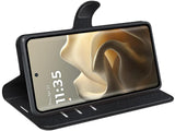 Lederhülle Karten Wallet Ledertasche Etui für Motorola Edge 60 Pro in schwarz von Screenguard