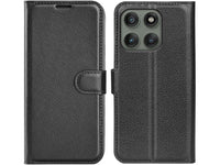 Lederhülle Karten Wallet Ledertasche Etui für Motorola Edge 60 Pro in schwarz von Screenguard