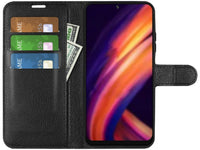 Lederhülle Karten Wallet Ledertasche Etui für Motorola Edge X30 in schwarz von Screenguard