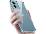Hoch transparenter TPU Gummi Schutz Handy Hülle Clear Case klar mit verstärkten Schutzecken Bumper für das Motorola Moto E15 Display und Gehäuse in transparent von Screenguard