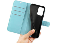 Lederhülle Karten Wallet Ledertasche Etui für Motorola Moto E15 in hellblau von Screenguard
