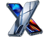 Hoch transparenter TPU Gummi Schutz Handy Hülle Clear Case klar mit verstärkten Schutzecken Bumper für das Motorola Moto E32s Display und Gehäuse in transparent von Screenguard