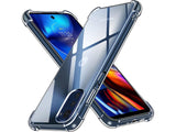 Hoch transparenter TPU Gummi Schutz Handy Hülle Clear Case klar mit verstärkten Schutzecken Bumper für das Motorola Moto E32s Display und Gehäuse in transparent von Screenguard