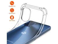 Hoch transparenter TPU Gummi Schutz Handy Hülle Clear Case klar mit verstärkten Schutzecken Bumper für das Motorola Moto E32s Display und Gehäuse in transparent von Screenguard