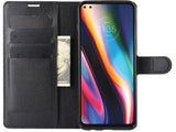 Lederhülle Karten Wallet Ledertasche Etui für Motorola Moto G 5G Plus in schwarz von Screenguard