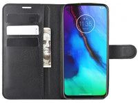 Lederhülle Karten Wallet Ledertasche Etui für Motorola Moto G Pro in schwarz von Screenguard