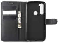 Lederhülle Karten Wallet Ledertasche Etui für Motorola Moto G Pro in schwarz von Screenguard