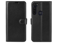 Lederhülle Karten Wallet Ledertasche Etui für Motorola Moto G Pro in schwarz von Screenguard