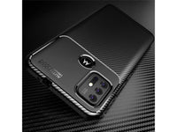 Hochwertig stabile Soft TPU Smartphone Handy Hülle im Carbon Design für Motorola Moto G10 zum Schutz des Display und Gehäuse Cover in schwarz von Screenguard