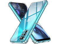 Hoch transparenter TPU Gummi Schutz Handy Hülle Clear Case klar mit verstärkten Schutzecken Bumper für das Motorola Moto G22 Display und Gehäuse in transparent von Screenguard