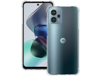 Hoch transparenter TPU Gummi Schutz Handy Hülle Clear Case klar mit verstärkten Schutzecken Bumper für das Motorola Moto G23 Display und Gehäuse in transparent von Screenguard