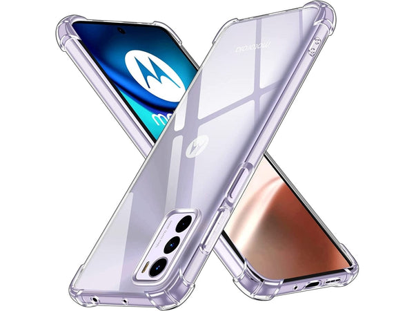 Hoch transparenter TPU Gummi Schutz Handy Hülle Clear Case klar mit verstärkten Schutzecken Bumper für das Motorola Moto G42 Display und Gehäuse in transparent von Screenguard