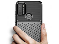 Moderne Design Hülle Cover für das Motorola Moto G50 mit Stripes zum Schutz von Kratzern, Dellen, Display aus TPU Gummi in schwarz von Screenguard