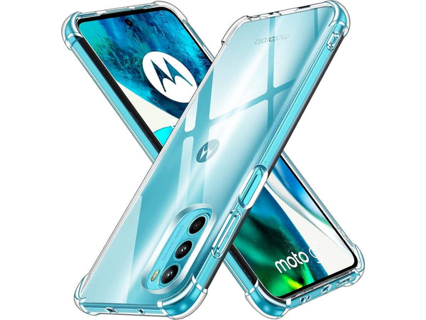 Hoch transparenter TPU Gummi Schutz Handy Hülle Clear Case klar mit verstärkten Schutzecken Bumper für das Motorola Moto G52 Display und Gehäuse in transparent von Screenguard