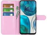 Lederhülle Portemonnaie Karten Ledertasche für Motorola Moto G52 in rosa von Screenguard