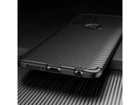 Hochwertig stabile Soft TPU Smartphone Handy Hülle im Carbon Design für Motorola Moto G71 5G zum Schutz des Display und Gehäuse Cover in schwarz von Screenguard