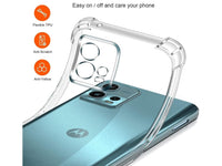 Hoch transparenter TPU Gummi Schutz Handy Hülle Clear Case klar mit verstärkten Schutzecken Bumper für das Motorola Moto G72 Display und Gehäuse in transparent von Screenguard