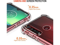 Hoch transparenter TPU Gummi Schutz Handy Hülle Clear Case klar mit verstärkten Schutzecken Bumper für das Motorola Moto G8 Plus Display und Gehäuse in transparent von Screenguard