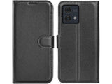 Lederhülle Karten Wallet Ledertasche Etui für Motorola Moto G84 5G in schwarz von Screenguard