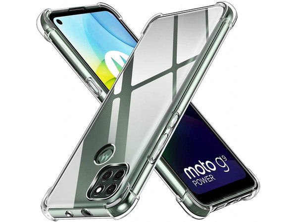 Hoch transparenter TPU Gummi Schutz Handy Hülle Clear Case klar mit verstärkten Schutzecken Bumper für das Motorola Moto G9 Power Display und Gehäuse in transparent von Screenguard