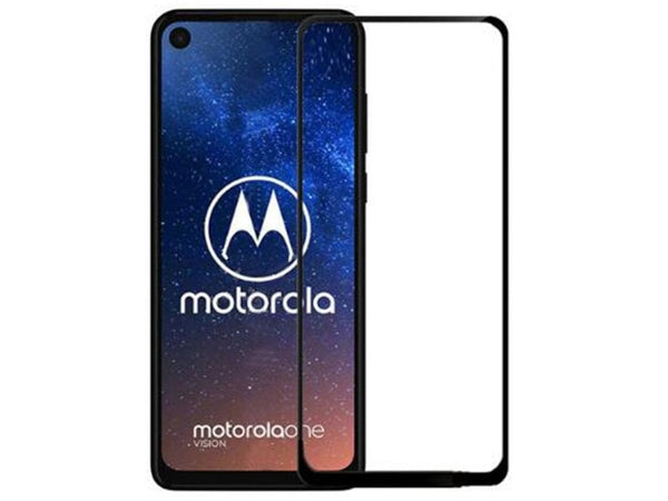 100% Fullscreen Curved Screen Protector Handy Display Schutz Glas für komplette Abdeckung des Motorola One Vision Display in schwarz von Screenguard