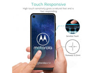 Case Friendly Screen Protector Handy Display Schutz Panzerglas Folie aus echtem 9H 2.5D Glas für Abdeckung des Motorola One Vision Displays in transparent von Screenguard