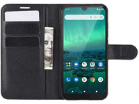 Lederhülle Karten Wallet Ledertasche Etui für Nokia 1.3 in schwarz von Screenguard