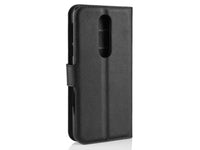 Lederhülle Karten Wallet Ledertasche Etui für Nokia 2.4 in schwarz von Screenguard