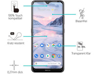 Case Friendly Screen Protector Handy Display Schutz Panzerglas Folie aus echtem 9H 2.5D Glas für Abdeckung des Nokia 2.4 Displays in transparent von Screenguard