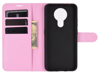 Lederhülle Karten Wallet Ledertasche Etui für Nokia 3.4 in rosa von Screenguard