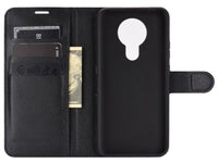 Lederhülle Karten Wallet Ledertasche Etui für Nokia 3.4 in schwarz von Screenguard