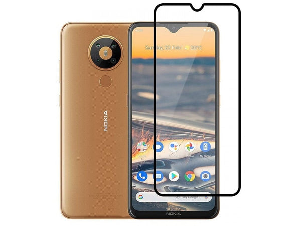 100% Fullscreen Curved Screen Protector Handy Display Schutz Glas für komplette Abdeckung des Nokia 5.3 Display in schwarz von Screenguard