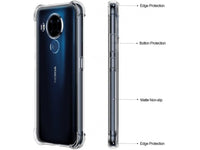 Hoch transparenter TPU Gummi Schutz Handy Hülle Clear Case klar mit verstärkten Schutzecken Bumper für das Nokia 5.4 Display und Gehäuse in transparent von Screenguard
