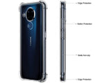 Hoch transparenter TPU Gummi Schutz Handy Hülle Clear Case klar mit verstärkten Schutzecken Bumper für das Nokia 5.4 Display und Gehäuse in transparent von Screenguard