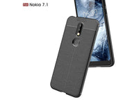 Soft TPU Case mit Design aus feinem veganen Leder für Nokia 7.1 stabil mit erhöhten Rändern und Kanten in schwarz von Screenguard