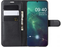 Lederhülle Karten Wallet Ledertasche Etui für Nokia 7.2 in schwarz von Screenguard