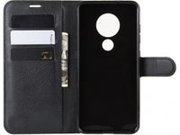 Lederhülle Karten Wallet Ledertasche Etui für Nokia 7.2 in schwarz von Screenguard