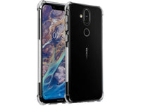 Hoch transparenter TPU Gummi Schutz Handy Hülle Clear Case klar mit verstärkten Schutzecken Bumper für das Nokia 8.1 Display und Gehäuse in transparent von Screenguard
