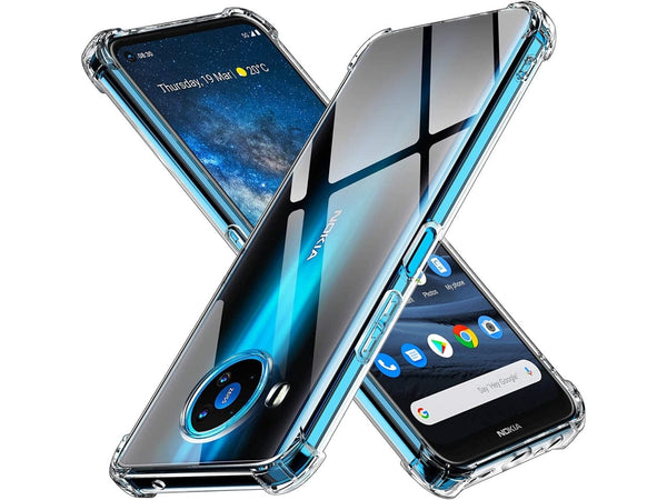 Hoch transparenter TPU Gummi Schutz Handy Hülle Clear Case klar mit verstärkten Schutzecken Bumper für das Nokia 8.3 Display und Gehäuse in transparent von Screenguard