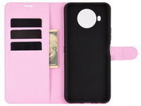 Lederhülle Karten Wallet Ledertasche Etui für Nokia 8.3 in rosa von Screenguard